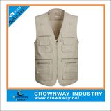 Mens Sleeveless Pockets Outdoors Fishing Vest Top