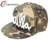 Camouflage Cotton Snapback Hat with 3D Embroidery Hat