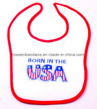 Factory Produce Custom Design Embroidered Cotton Terry Baby Disposable Bib