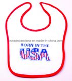 Factory Produce Custom Design Embroidered Cotton Terry Baby Disposable Bib