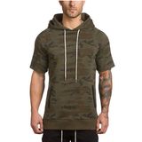 Organic Cotton Custom Unique Short Sleeve Camouflage Hoody Clothing