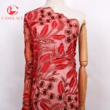 High Quality Candlace Red Color African Net Lace Fabric Design
