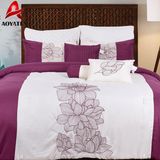 Disperse Printing Luxury Wholesale Microfiber Embroidery Bedding Set