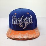 Custom Cotton 6 Panel Screen Print Flat Brim Snapback Cap