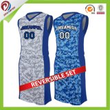 Customized Logo Printing Basketball Uniform Reversible Men's Basketball Jersey Sublimation