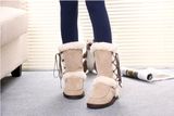 Vogue MID Calf Sheepskin Lace Boot for Young Ladies