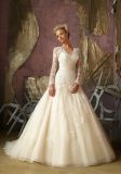 Long Sleeve Beaded A-Line Bridal Wedding Dresses (WMA026)
