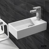 Corner Solid Surface Stone Wall Mount Vanity Sink