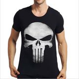 Black Short Sleeve 3D Printing T-Shirt for Man with Round Neck