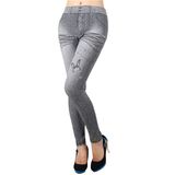 Gray Butterfly Printing Women Polyester Leggings