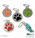 Custom Metal Dog Paw Glitter Pet ID Tags