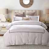 High Density Embroidery White Hotel Duvet Cover (DPFB8015)