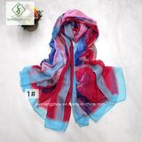 Large Size Fowler Printed Beach Shawl Lady Fashion Silk Scarf