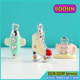 Factory Custom Alloy Metal Enamel Roller Skate Shoe Charms