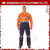 Custom Men Cotton Drill Work Coveralls with Reflective Tape
