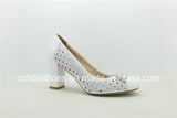 2017 Fashion Design Medium Heel Leather Lady Shoes