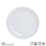 20.4cm Ceramic Salad Plate with Engraved Words Design