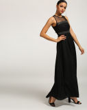 New Fashion Women Black Alma Embellished Maxi Dresses