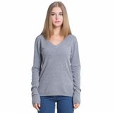 Women's Long Sleeve V Neck Pullover Sweater
