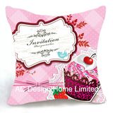 Princess Square Cup Cake Design Decor Fabric Cushion W/Filling