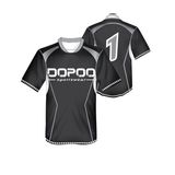 Black Football T Shirt Soccer Uniform Jersey with Custom Logo