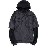 Black Mens Nylon Hoodie Two-Piece Dress Pullover Hoodies