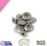 Silver Tone Logo Metal Spring Button