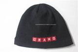 Factory Produce Customized Logo Embroidered Black Warm Knitted Beanie