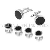 VAGULA Jewelry Onyx Tuxedo Collar Studs 6PCS Set Cufflinks