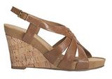 Faux Leather Wedge Style Sandals with Heel Sling Strap