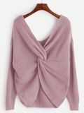 2017 High Qualitiy Casual Style V Neckline Twist Front Sweaters
