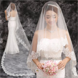 2017 Hot Sale Cathedral Length Lace Edge Bridal Veil Wedding Accessories