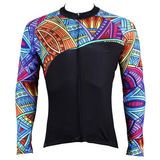 Geomatrical Patterned Colorful Lines Men's Outdoor Sports Cycling Jersey
