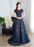 Lace Formal Gown Navy Blue Nude Party Prom Evening Dress W171927