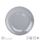19cm Ceramic Salad Plate Solid Grey with Rim