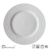 Round Embossed Ceramic Porcelain Plate