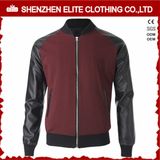 Korean Men Varsity Baseball Jacket Leather Wool