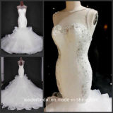 Mermaid Wedding Dress Ruffled Organza Beading Lace Custom Made Bridal Gowns A1767