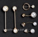 Fashion Women Korean Rhinestone Brooch Shawl Pins Latest Pearl