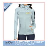 Knitted Fitness Hoody Fleece Jacket Women Sportswear with Thumb Hole