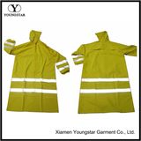 Hi Vis Long Raincoat Waterproof PVC Yellow Reflective Safety Jacket