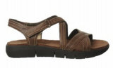 Brown Faux Leather Casual Fisherman Style Sandals