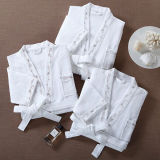 100% Cotton Waffle Weave Robe Kimono SPA Bathrobe Made in China Diamond Pattern Unisex Robe