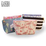 Cute Mini Cosmetic Bags Organizador Flamingo Print Women Makeup Necessaries Zipper Travel Make up Bag Organizer