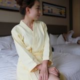Promotional Hotel / Home Cotton Waffle Bathrobe / Pajama / Nightwear / Sleepwear with Logo