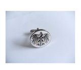 Eagle Pattern Logo Cufflink Round Silver Plated Cufflink (GZHY-XK-003)