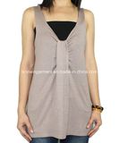 Women Fashion V Neck Collar Sleeveless Sweater (11SS-183)