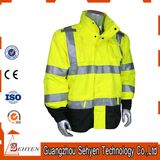 Hi Vis Yellow Safety Flourescent Men Bomber Jacket