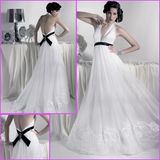 Halter Bridal Gown Embroidery Chiffon Maternity Wedding Dress H20167