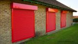 Bold Red Prepainted Window Roller Shutters for Exterior Houses